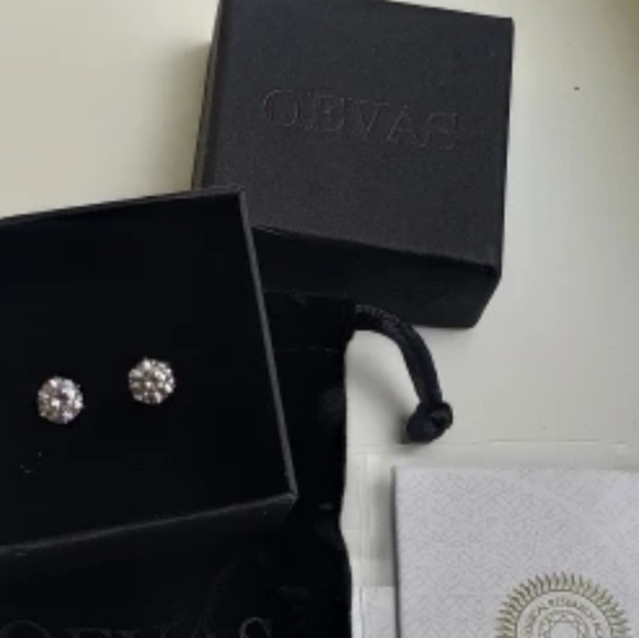 1 TCW Round Cut Moissanite Solitaire Stud Ea… - Picture 7 of 7